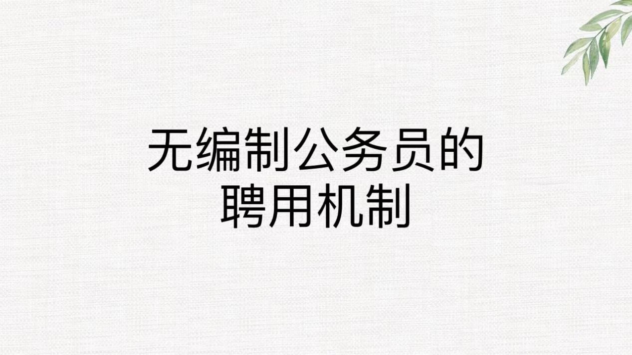 无编制公务员的聘用机制
