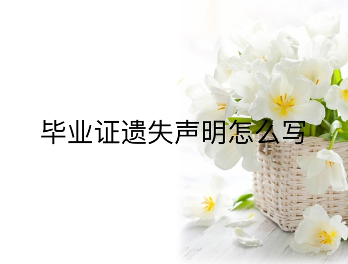 毕业证遗失声明怎么写