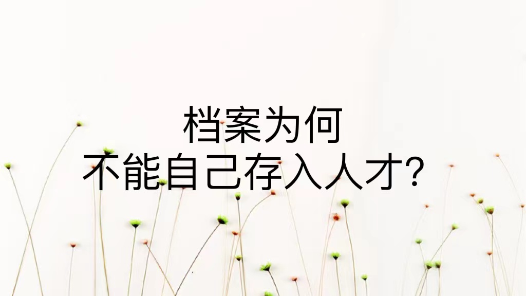 档案为何不能自己存入人才？
