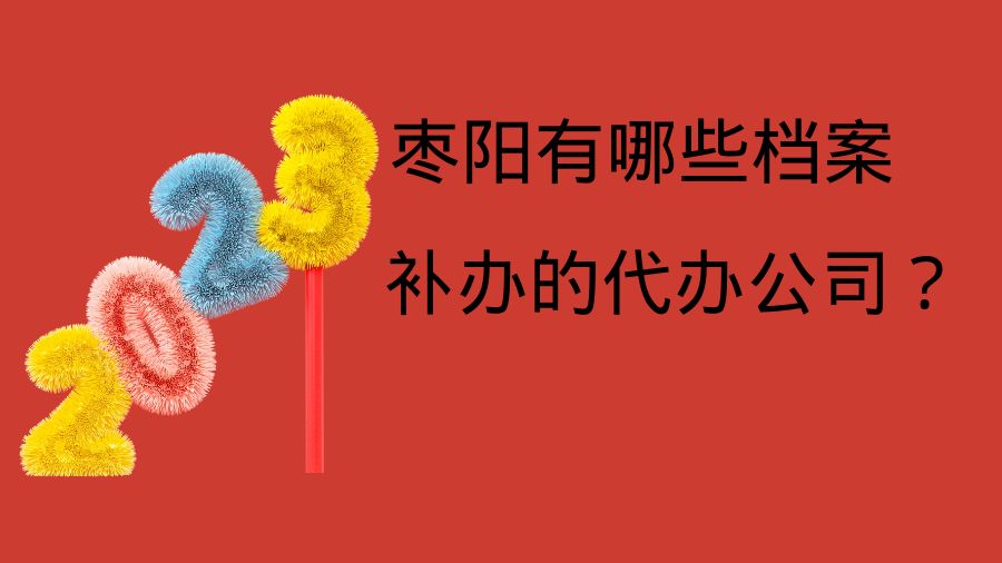 枣阳有哪些档案补办的代办公司？