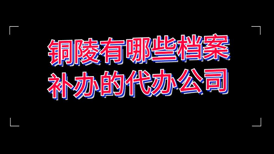 铜陵有哪些档案补办的代办公司？