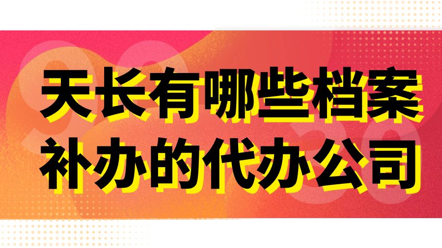 天长有哪些档案补办的代办公司？