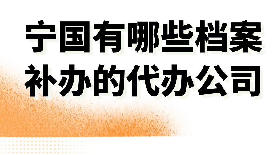 宁国有哪些档案补办的代办公司？