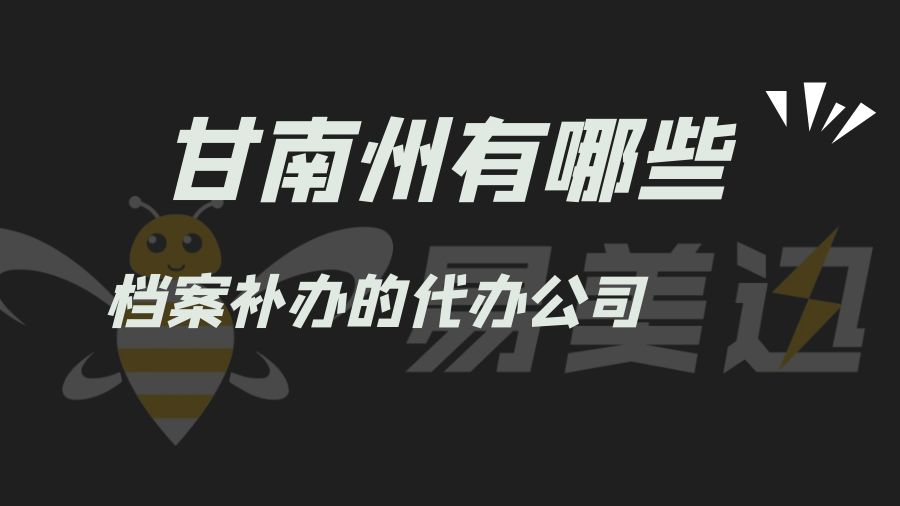 甘南州有哪些档案补办的代办公司？