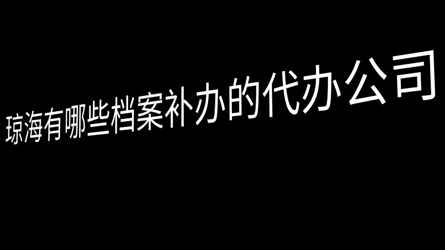 琼海有哪些档案补办的代办公司？