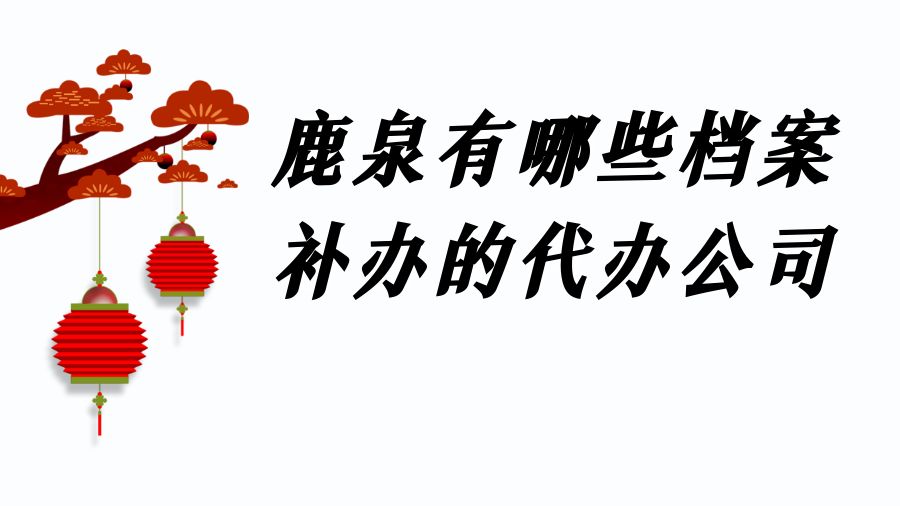 鹿泉有哪些档案补办的代办公司？