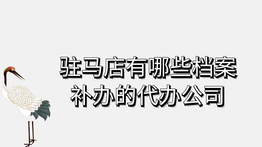 驻马店有哪些档案补办的代办公司？