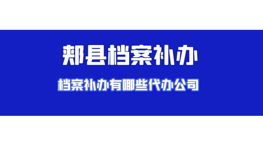 郏县有哪些档案补办的代办公司？