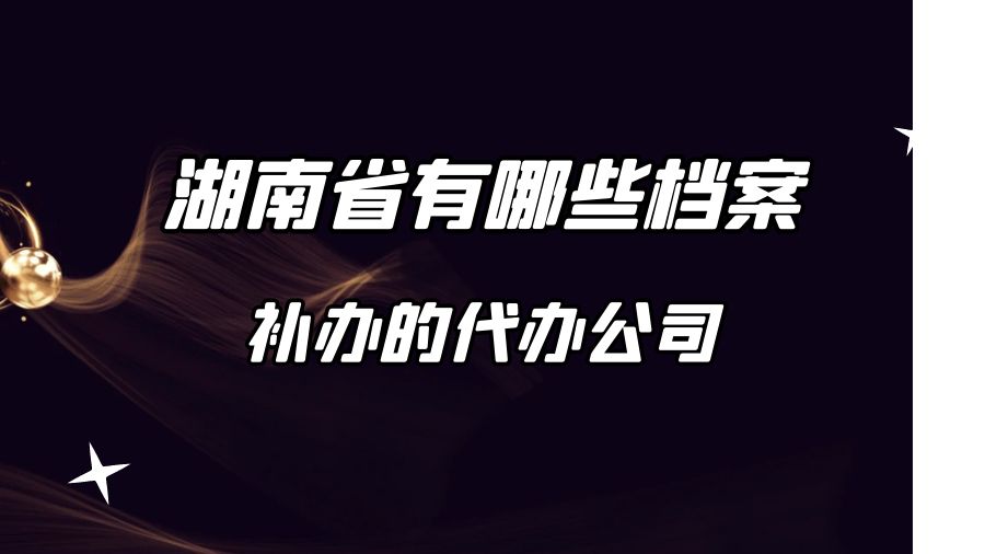 湖南省有哪些档案补办的代办公司？