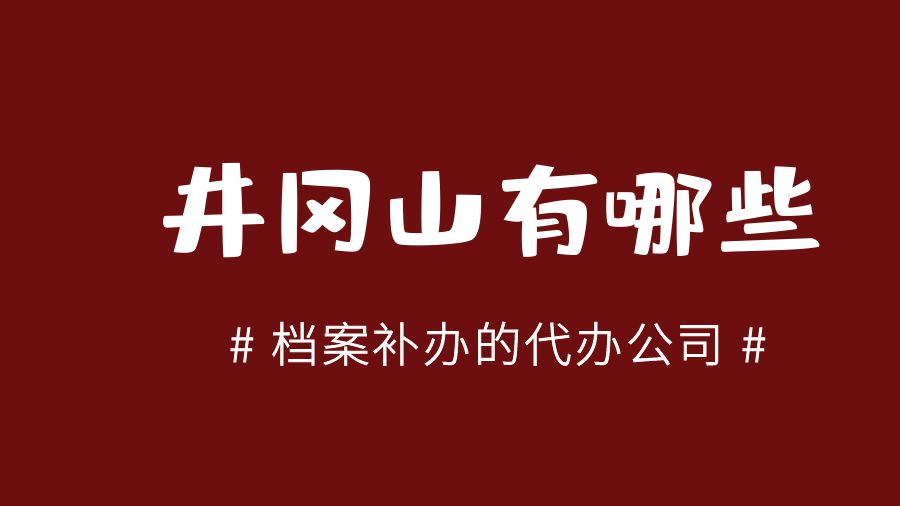 井冈山有哪些档案补办的代办公司？