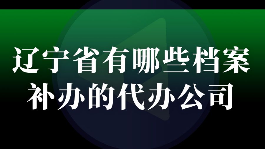 辽宁省有哪些档案补办的代办公司？
