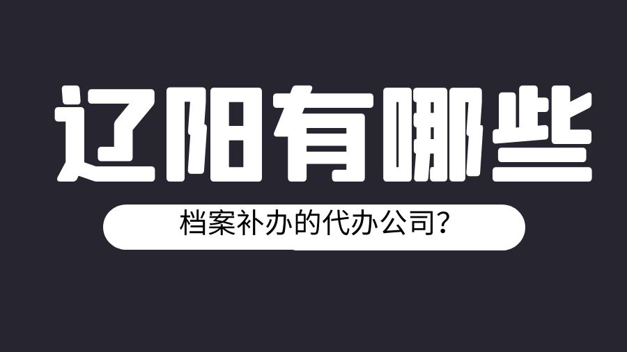 辽阳有哪些档案补办的代办公司？