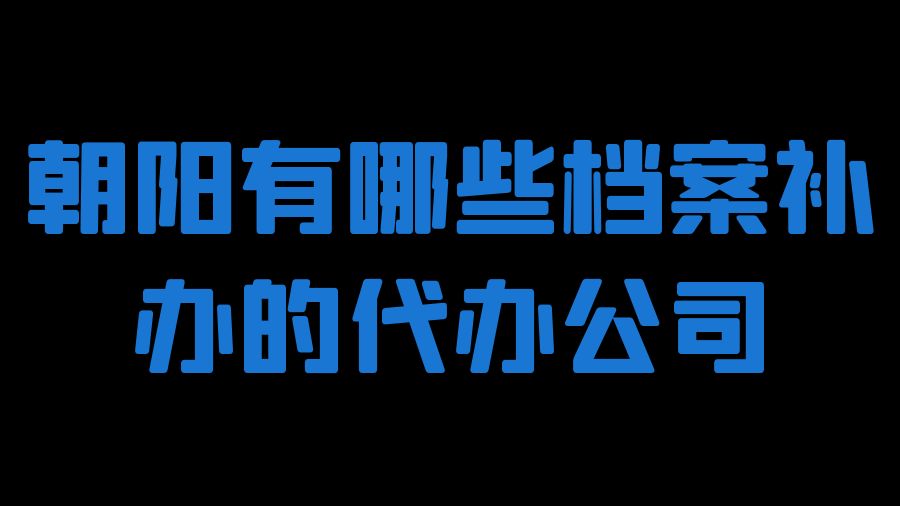 朝阳有哪些档案补办的代办公司？