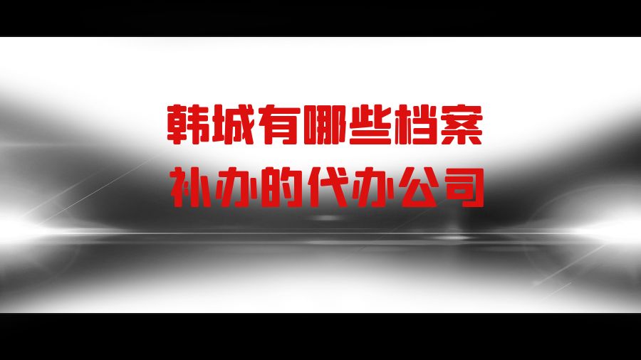 韩城有哪些档案补办的代办公司？