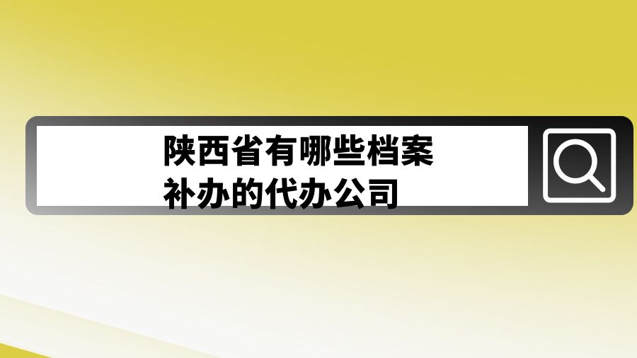 陕西省有哪些档案补办的代办公司？