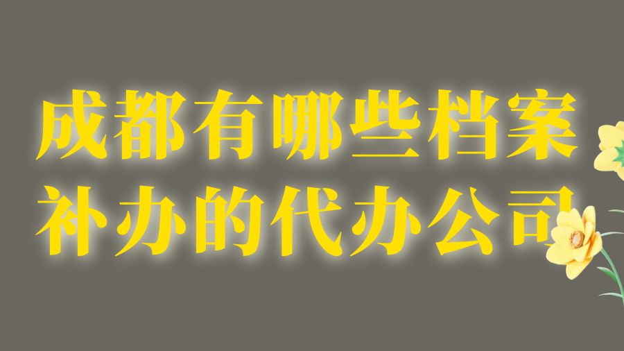成都有哪些档案补办的代办公司？