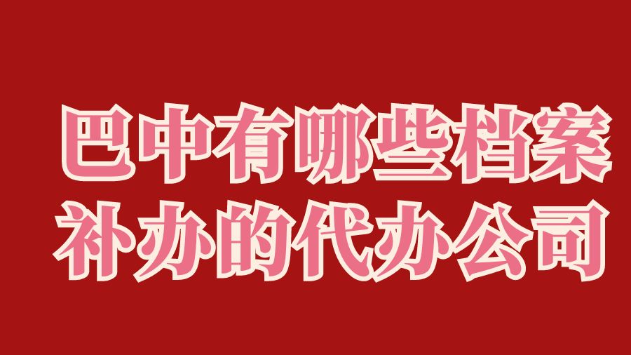 巴中有哪些档案补办的代办公司？