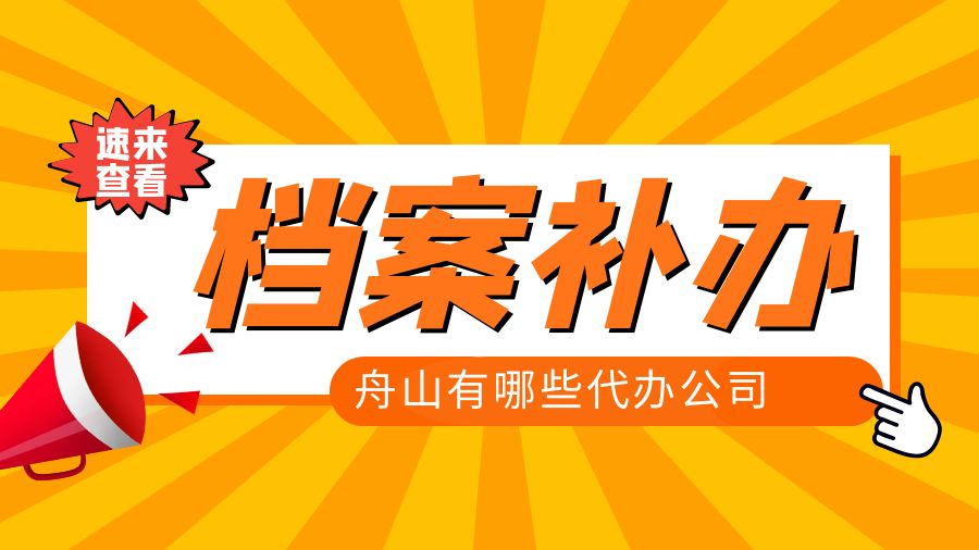 舟山有哪些档案补办的代办公司？