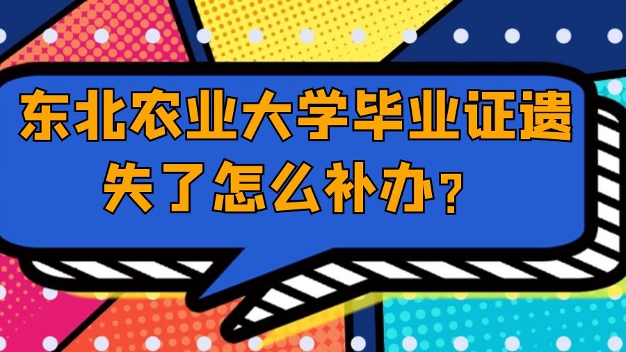 东北农业大学毕业证遗失了怎么补办？