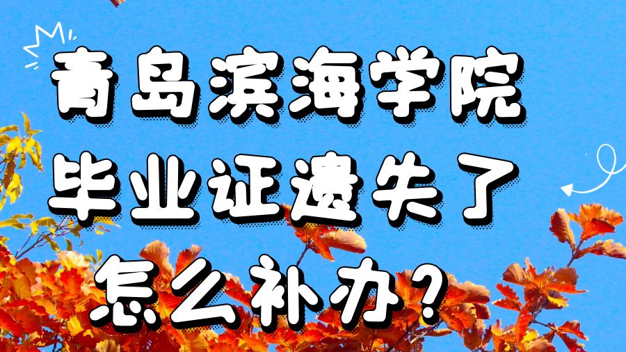 青岛滨海学院毕业证遗失了怎么补办？