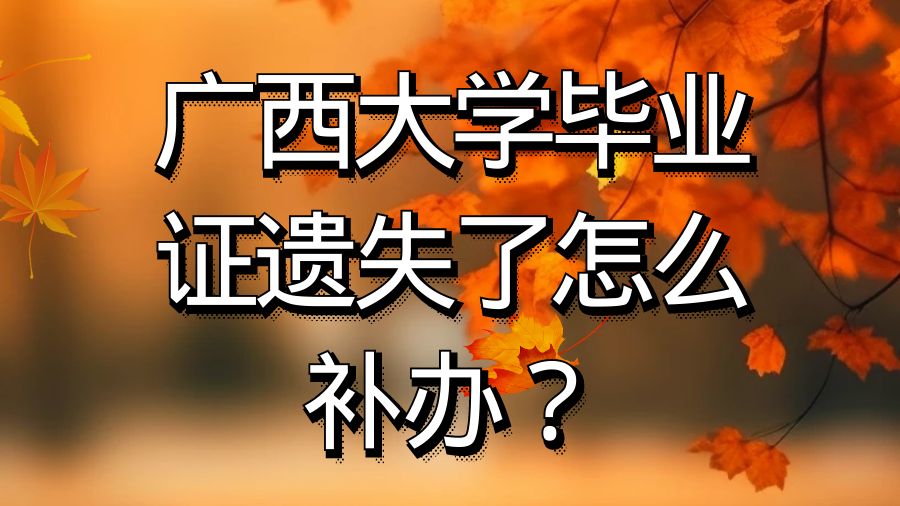 广西大学毕业证遗失了怎么补办？